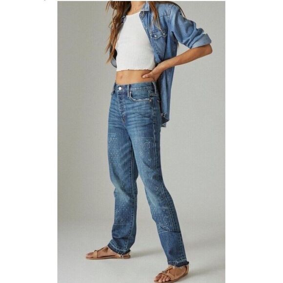 Lucky Brand Drew Mom High Rise Taper Ankle 12 31 - Picture 1 of 11